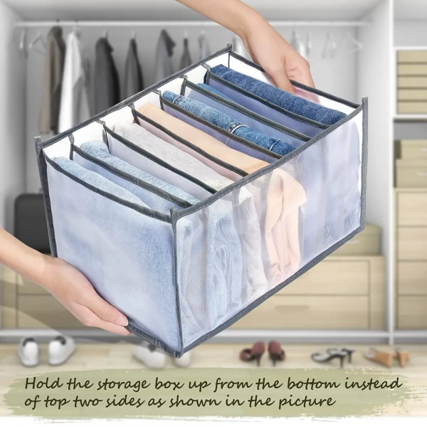 Buy 1 Get 4 Free 5 PCS (Large Size ) Clothes Organizer With 7 Grids ...